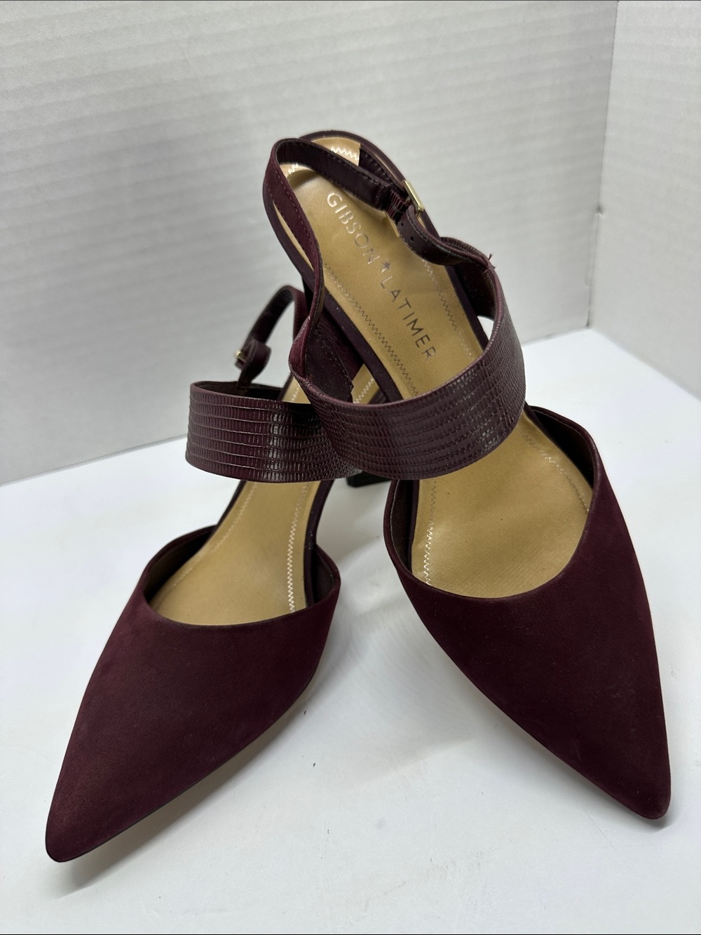 Gibson Latimer Burgundy Pointed Slingback Heels